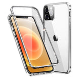 1 x RAW Customer Returns MOSSTAR Case for iPhone 12 Pro Max,Magnetic Adsorption Metal Frame 360 Degree Full Body Phone Case Front Back Tempered Glass Protective Case One-Piece Ultra Thin Flip Transparent Cover,Silver - RRP €19.15