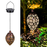 1 x RAW Customer Returns Outdoor Solar Garden Lantern, Hanging Decorative Solar Lamp, Metal LED Solar Lantern for Outdoor Patio, Trees - RRP €18.79