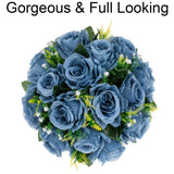 2 x Brand New Inweder Artificial Roses Flowers for Table Decoration Wedding 2 Pcs Blue Artificial Flowers Flower Balls Flower Arrangements Decorative Artificial Bouquets Fake Flowers Decoration Centerpiece for Party Home - RRP €40.8