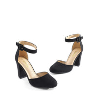 1 x RAW Customer Returns DREAM PAIRS women s closed-toe pumps, size 38, BLACK suede, Angela-E - RRP €36.16