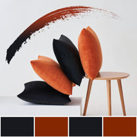 8 x Brand New MIULEE velvet cushion cover 50 x 50 cm cushion cover set of 4 sofa cushions velvet cushions decorative throw pillows couch cushions decorative cover sofa cushion cover for living room children office orange and black - RRP €205.44