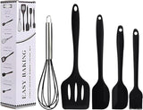 11 x Brand New Mallez Kitchen Utensils Set, 5 Pieces Non-Stick Silicone Spatula, Brush, Whisk, Cooking Tools, Heat Resistant Silicone Kitchenware Set for Cooking, Baking and Mixing, Black - RRP €224.4