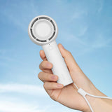 1 x RAW Customer Returns JISULIFE Mini Handheld Fan, Unique Design Portable Fan Battery, Hand Fans USB Rechargeable with 4500mAh Battery, Small Pocket Fan for Women Children Eyelashes-White  - RRP €20.99