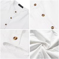 1 x RAW Customer Returns YAOBAOLE Men s Casual Shirt Linen Shirt Autumn Men s Work Shirt Men s White 3XL - RRP €25.19