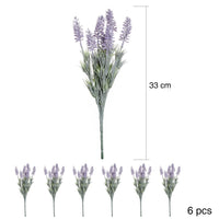 1 x Brand New huaao Pack of 6 Lavender Artificial Flowers Like Real 33 cm Simulation Lavender Bouquet Fake Flowers Plants Bouquet for Vase Home Wedding Parties Office Balcony Garden Cream - RRP €20.4