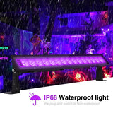 1 x RAW Customer Returns Onforu 27W LED black light, UV bar black light lamp with plug, IP66 waterproof UV spotlight for outdoors, fluorescence with 60 LEDs, UV light tube with switch for party, decoration, disco - RRP €35.45