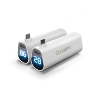 1 x RAW Customer Returns Cooopoo 5000mAh 5V3A Quick Charge Battery for Quest 3.Quest 2-Way Lightweight Power Bank with LED Display for Extended Playtime with Mini Rechargeable Accessories with Power Display 2Pack  - RRP €40.99