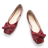 1 x RAW Customer Returns C.Paravano ballerinas women women s flats women s flats leather shoes ballerinas women leather ballerinas women elegant ballerinas with bow tie red, 41  - RRP €118.0