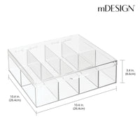 1 x RAW Customer Returns mDesign kitchen organizer practical box with lid for kitchen and pantry storage box with eight compartments ideal for tea, coffee, spices and other foods transparent - RRP €26.14