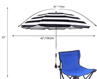 1 x RAW Customer Returns STARRY CITY parasol for chair with adjustable clamp, surface 115cm, with umbrella clip attachment for patio chairs, beach chairs, deck chairs, wheelchairs, golf carts B-stripe  - RRP €33.26