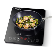 1 x RAW Customer Returns AMZCHEF Portable Induction Board, 2000 W induction board with 10 Power Levels, 10 Temperature Levels, Touch Sensor Control, Safety Lock - RRP €99.99