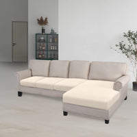 1 x Brand New Granbest High Stretch Sectional Sofa Cushion Cover Light Grey, 3 Seater Chaise  - RRP €55.45