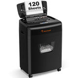 1 x RAW Customer Returns Bonsaii Document Shredder 120 Sheets with automatic feeding, P-4 micro-cut, Extremely quiet with Only 62dB, with a 23 liter container and 4 Wheels C233-B  - RRP €138.95