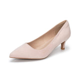 1 x RAW Customer Returns Women s Short Shoes Kitten Heels Pointed Pumps Classic Heels Wedding Party Dress Pumps, Pink Suede, 40 EU - RRP €58.8