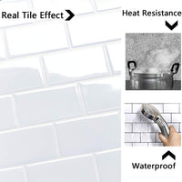 1 x RAW Customer Returns Yoillione Upgrade Thicker 3d Tile Stickers for Bathroom Kitchen, Adhesive Tiles Vinyl Tiles Self-Adhesive Tile Film, White PVC Metro Tiles Self-Adhesive Tile Decor, 10 Pieces - RRP €47.99