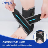 1 x RAW Customer Returns NEWGO ankle brace, adjustable foot brace, ankle support with stabilizers on both sides for ankles, women and men black  - RRP €18.99