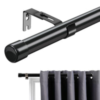 11 x Brand New INFLATION Curtain Rods with Cap Knobs 198cm, Black Curtain Rod with Brackets Fitting Set Window Rods for Living Room Outdoor Area - RRP €277.86