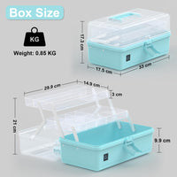 1 x RAW Customer Returns Calogy Art Supplies Storage 13 3 Layers Plastic Sewing Craft Box with Handle Storage Box for Medicine Tools Cosmetic Pen - RRP €24.79