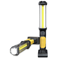 1 x RAW Customer Returns WARSUN LED Work Light Rechargeable Workshop Lamp Flashlight 1500 Lumen COB Inspection Lights Worklight Hand Lamp with Hook for Car Inspection Light Emergency 1 Pack  - RRP €37.61