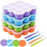 1 x RAW Customer Returns BOCHION baby food freezing container, silicone baby porridge storage with silicone lid, freezer trays for baby food BPA-free, breast milk, herbs, sauces, ice cubes, 9 x 75ml - blue - RRP €18.14