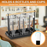 2 x RAW Customer Returns Bottle holder for Soda Stream 6 bottles, stainless steel bottle drainer with removable drip tray, cup holder with drip tray and bottle dryer for bottles and cups - RRP €25.52