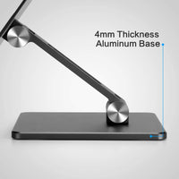 1 x RAW Customer Returns Foldable Aluminum Tablet Stand,Dual Height and Angle Adjustable Holder for 4 -15.6 Tablet Ipad Mobile Phone Gray  - RRP €24.99