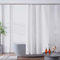 1 x Brand New Scamzsure Shower Curtain 180x240cm Grey Anti-mould for Bathtub and Bathroom 180 240cm, Made of Eva Washable Waterproof Hem with Stones with 12 Shower Curtain Rings - RRP €21.17