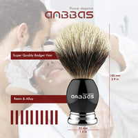 1 x RAW Customer Returns Anbbas shaving brush luxury men s gift shaving brush made of badger hair silver tip shaving brush made of real hair badger bristles black - RRP €28.22