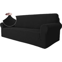 1 x RAW Customer Returns Ystyle Stretch Sofa Cover 3 Seater, Elastic Sofa Cover with Armrests, Jacquard Couch Cover Non-Slip, Washable Sofa Cover Protector for Dogs Pets, Black - RRP €39.04