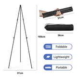 1 x RAW Customer Returns ZEXUPORIUM 160cm easel large stand for display seating plan wedding artist poster, foldable tripod easel wedding, easel canvas stand for wedding, painting, show black  - RRP €21.17