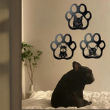 5 x Brand New Ctpeng Wall Decor, Dog Wall Decor, Cute Paw Paw, Wall Decorations for Home and Living Room Set of 3, Black, Metal - RRP €114.0