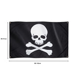 1 x RAW Customer Returns Runesol Pirate Flag, Double Pack, 91x152cm, 3ft x 5ft, Skull and Crossbones, 4 Brass Grommets in Each Corner, Party Flags, Halloween Decorations, Waterproof - RRP €26.4