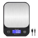 1 x RAW Customer Returns Rhorawill Coffee Scale, Digital Kitchen Scale USB Charging, 5kg 0.1g High Precision Digital Coffee Scale Digital Scale Food Scale with Stainless Steel Weighing Surface, Automatic Switch-Off, LED Display - RRP €19.99