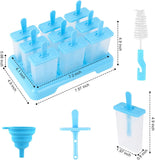 1 x RAW Customer Returns Alinana Ice Cream Molds Popsicles, 9 Ice Cream Molds Reusable, Individual Defrosting Popsicle Molds, BPA Free Ice Cream Molds Children - Comes with a Cleaning Brush and Silicone Folding Funnel - RRP €10.96