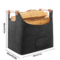 1 x RAW Customer Returns XL wood basket for firewood, 45 40 32cm firewood basket made of extra thick felt, foldable firewood basket with carrying handles, felt bag shopper felt basket for toys, clothes, firewood - RRP €12.78