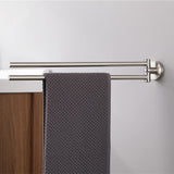 1 x RAW Customer Returns HomeHeng Swivel Towel Rack Two Arm Swivel Towel Rack Wall Mount Brushed Nickel Plated Stainless Steel Bathroom Towel Holder with Hole Drilling H91201D - RRP €25.99