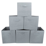 1 x RAW Customer Returns EZOWare Pack of 6 Foldable Fabric Storage Cubes, Container with Handle for Children s Bedroom or Playroom Toys Clothes, 26.7 x 26.7 x 27.8 cm Colour Gray - RRP €23.45