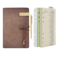 1 x RAW Customer Returns Wonderpool Leather A6 Diary Notebook Ring Binder Refillable Folder Writing Paper Spiral Business Notepads Vintage Cover for Office Plan Travel Personal Organizer a-marron, A6  - RRP €17.21