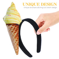 1 x RAW Customer Returns Mipcase Ice Cream Cone Headband Costume Party Supplies Headband Funny Food Themed Party Decorations Birthday Party Supplies Food Fancy Dress Accessories For Home Party Decoration - RRP €14.3