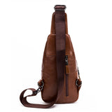 1 x RAW Customer Returns Leathario Men s Chest Bag Leather Sling Bag Crossbody Bag Chest Bag Shoulder Backpack Sling Backpack for Leisure Outdoor Sports Travel Hiking School Brown - RRP €36.38