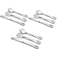 1 x RAW Customer Returns TEAMFAR children s cutlery, 9-piece stainless steel polished children s cutlery set for toddlers, small spoon knife fork set with animal laser, non-toxic healthy, dishwasher safe - RRP €10.07