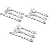 1 x RAW Customer Returns TEAMFAR children s cutlery, 9-piece stainless steel polished children s cutlery set for toddlers, small spoon knife fork set with animal laser, non-toxic healthy, dishwasher safe - RRP €10.07