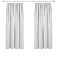 1 x RAW Customer Returns Deconovo blackout curtain panel curtain with ruffle tape kitchen curtain short window curtain, 160 x 132 cm height x width , silver grey, set of 2 - RRP €29.95