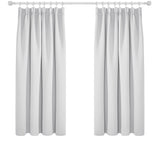 1 x RAW Customer Returns Deconovo blackout curtain panel curtain with ruffle tape kitchen curtain short window curtain, 160 x 132 cm height x width , silver grey, set of 2 - RRP €29.95