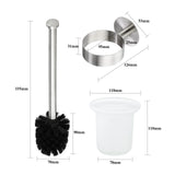 1 x RAW Customer Returns Hystun toilet brush holder, toilet brush, wall-mounted toilet brush holder, wall-mounted toilet set, toilet brush with holder for wall mounting, including replacement brush, stainless steel glass, 3M adhesive - RRP €16.13