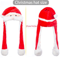 1 x RAW Customer Returns Christmas hat plush, movable beard hat, Santa Claus plush hat, LED Christmas hat, Christmas hat, funny hat for cosplay holiday, Christmas, carnival party gift for women, girls, children - RRP €14.87