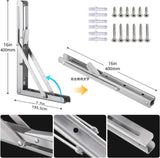 1 x RAW Customer Returns Professional folding bracket heavy duty, stainless steel folding brackets folding bracket table folding shelf brackets folding bracket shelf bracket for benches and shelves 400mm, 2 pieces  - RRP €26.99