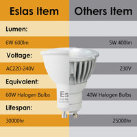 4 x RAW Customer Returns Eslas GU10 LED warm white, 6W 600 lumen LED bulb, replacement for 60W light bulb, 3000K Gu10 LED lamps warm white, 120 beam angle, non-dimmable, pack of 10 - RRP €75.96