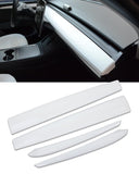 1 x RAW Customer Returns Carbon Fiber Model Dashboard Cover Set for Tesla Model Y, Car Center Console Stickers, Interior Accessories for Tesla Model 3 Y 2021 2022 Matte White  - RRP €70.58