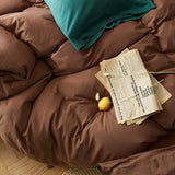 1 x RAW Customer Returns Lanqinglv bed linen 200x200cm 3 pieces coffee brown microfiber bed linen set plain double bed vintage duvet cover with zipper and 2 pillowcases 80x80 cm - RRP €34.25